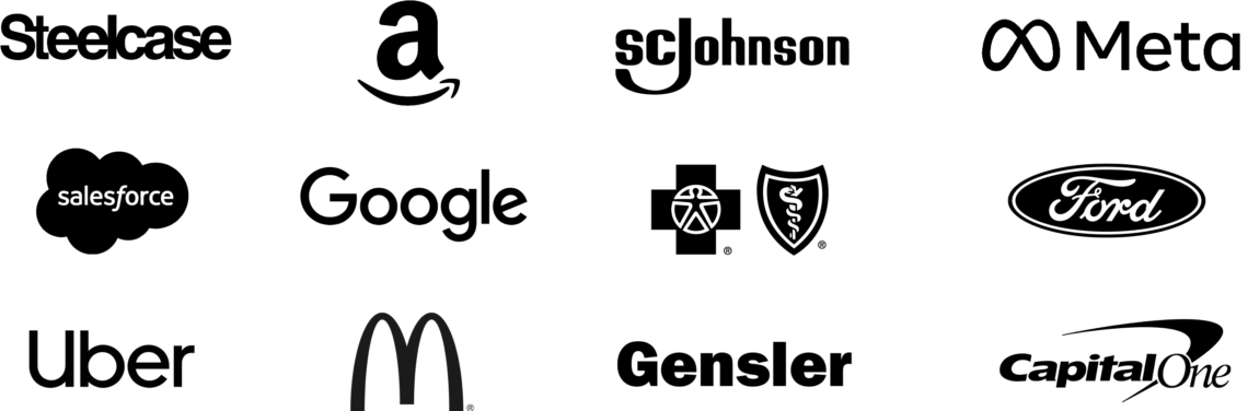 Logos of companies that hire ID graduates