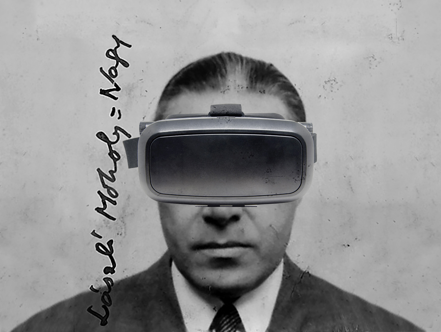 Laszlo Moholy-Nagy wearing AI glasses
