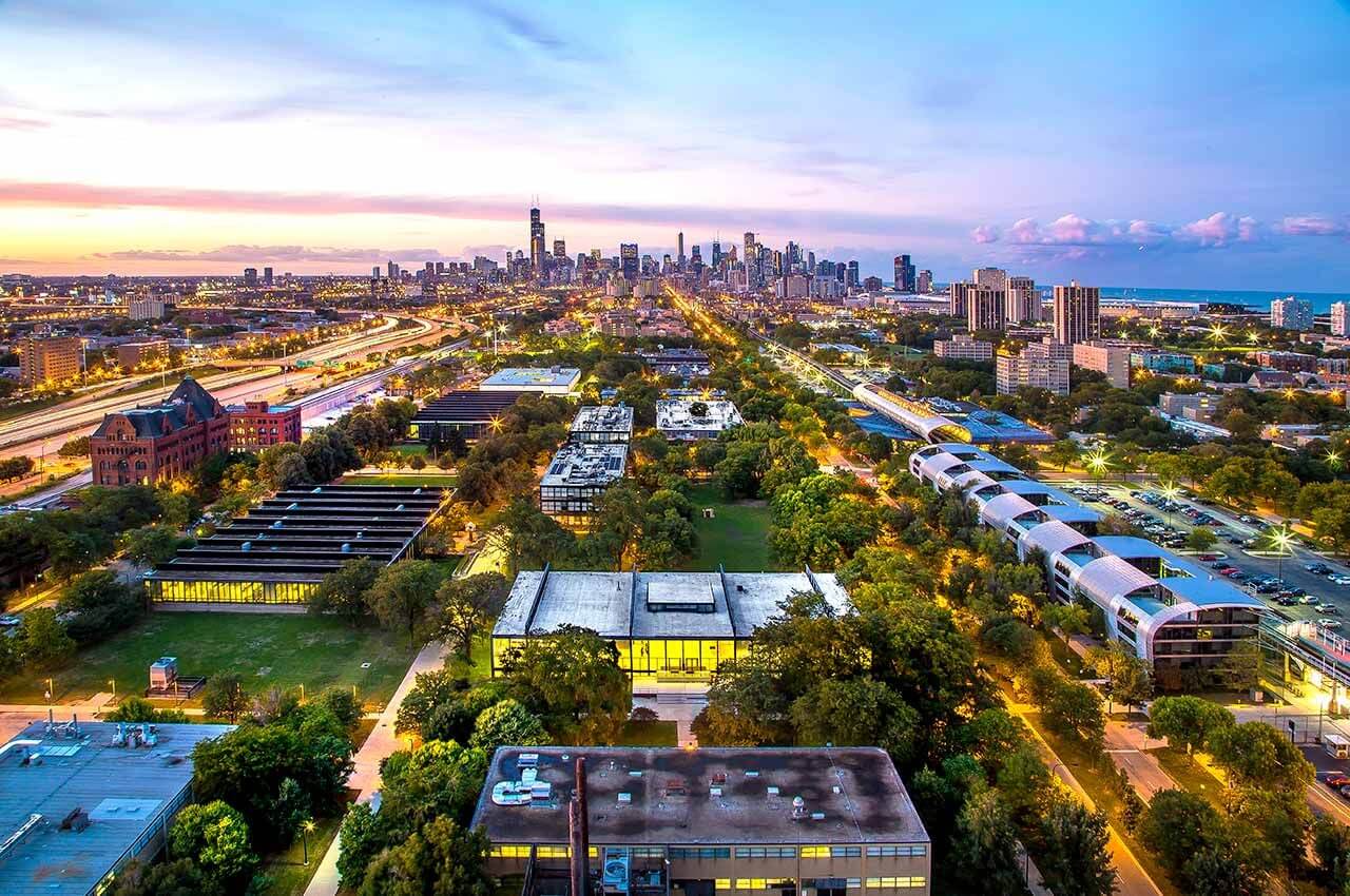 Aerial view of Illinois Tech campus