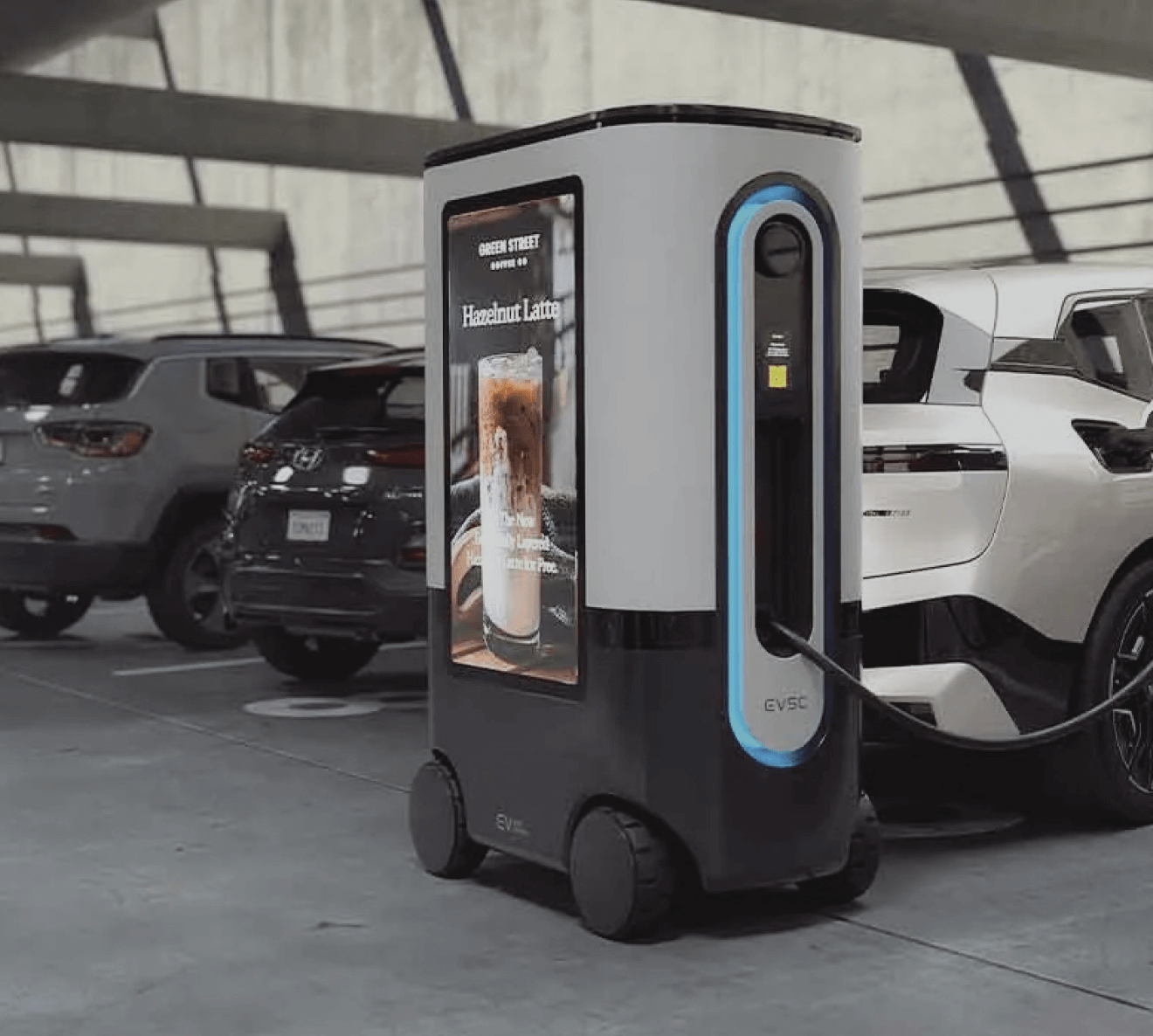 EV charging in parking garage