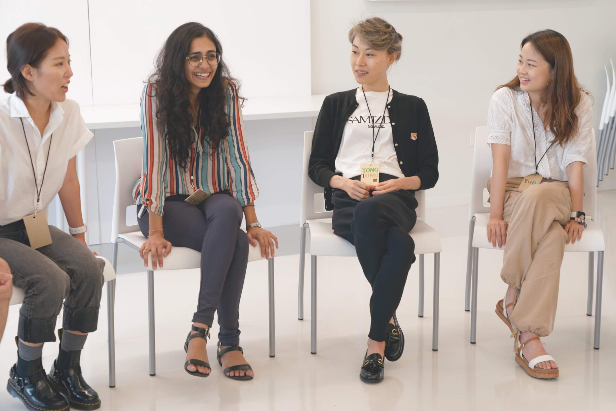A photo of a group of women speaking on a panel at the Institute of Design in Chicago.